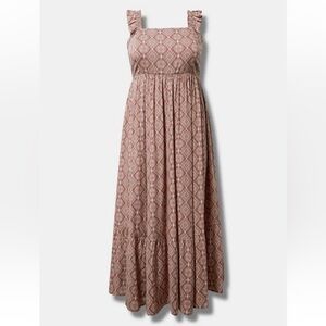 Torrid Maxi Challis Ruffle Strap Tiered Dress